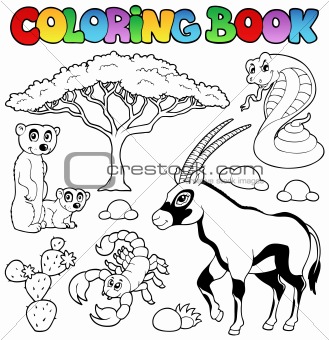 Coloring book savannah animals 1