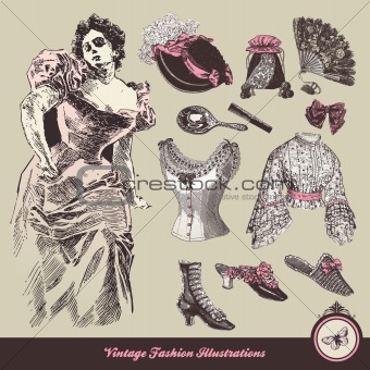 Vintage fashion - clothes and accessories collection