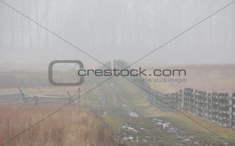 Fence & soggy path, Gettysburg Battlefield