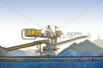 bucket wheel excavator for digging the brown coal