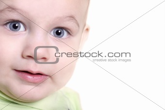 face of nice baby close up