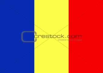 Chad & Romania Flag