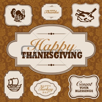 Vector Fall and Thanksgiving Frame Set