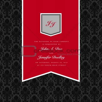 Vector Red Pennant Frame and Background.
