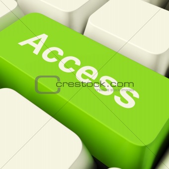 Access Computer Key In Green Showing Permission And Security