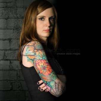 Colorful Upper Arm Tattoo Designs For Woman