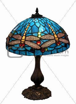 Blue Dragonfly Glass Lampshade 