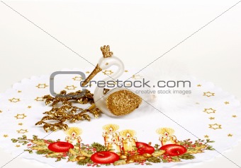Christmas decoration - gold swan