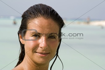 Woman with Brown Eyes and Hair