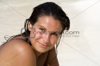 Woman with Brown Eyes and Hair