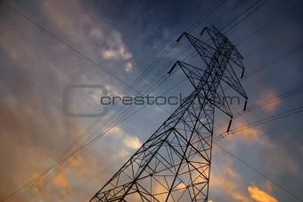 Powerlines at sunset3