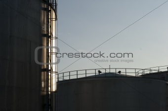 Part of oil storage tanks