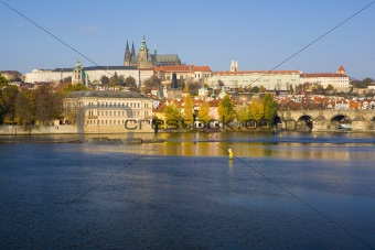 Prague Castle with Charles bridge, Prague, Czech Republic
