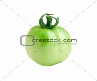 Green Tomato Isolated on White