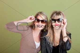 Mom and Daughter in Sunglasses