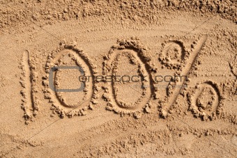 100% written on a sandy beach.