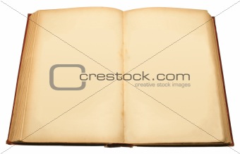 An old book with blank pages ready for text.