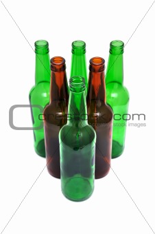 colored beer bottles