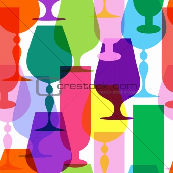 Colorful  limpid wineglasses