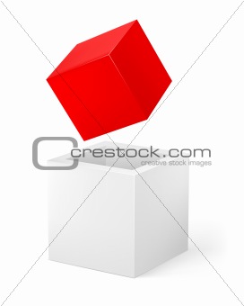 Red and white cube