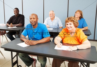 Diverse Happy Adult Education Class