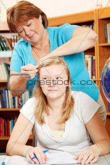 Fixing Daughter's Hair