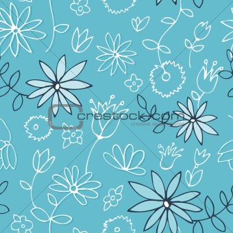 Fresh blue floral pattern