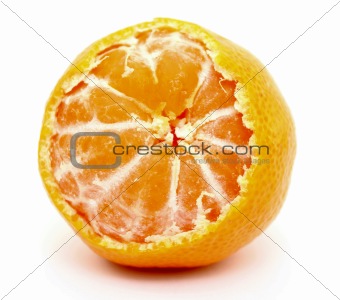 A juicy tangerine on white background