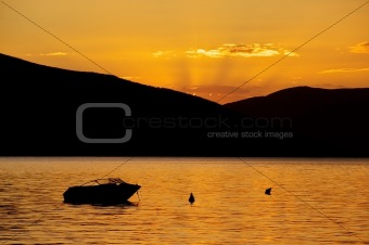 Sunset with boat