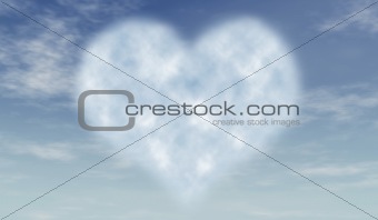 heart cloud in blue sky
