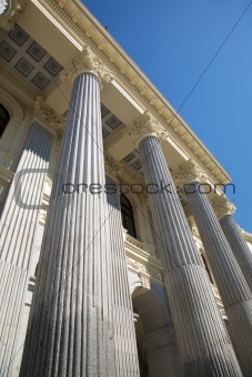 neoclassical columns in Madrid city