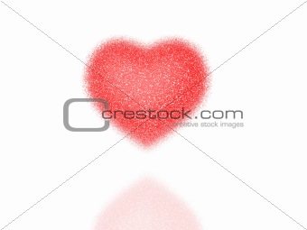 Red heart of the small pieces