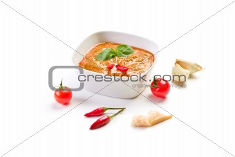 Sicilian Pesto with chili on white