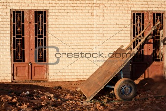 Humble handcart parked