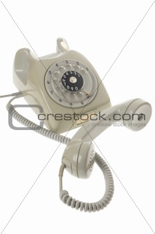 Old vintage rotary style telephone - handset off