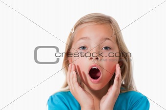 Young girl being scared