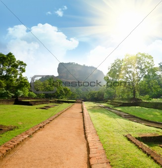 View of mount Sigiriya, Sri Lanka (Ceylon).