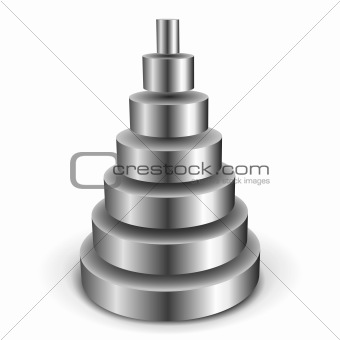 metallic cylinder pyramid
