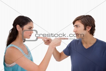 Couple mad at each other