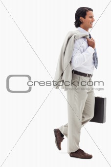 Portrait of a smiling businessman going to work
