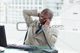 Office worker on the phone
