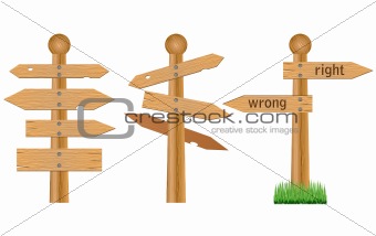 Wooden crossroad signs