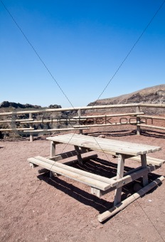 Bench in front Vesuvius crater