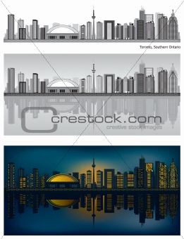 Toronto skyline with reflection in water