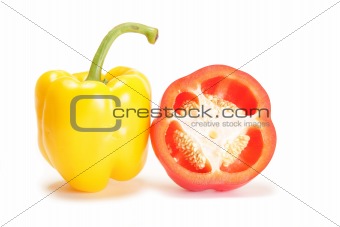 sweet yellow and red pepper