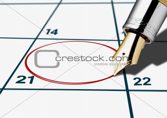 calender date circled with red pen
