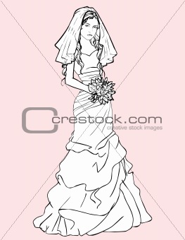 Bride with a wedding bouquet