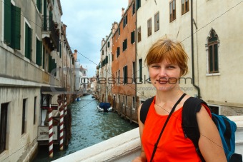 Woman tourist in Venice