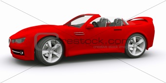 Isolated 3D rendered Concept Sports Car