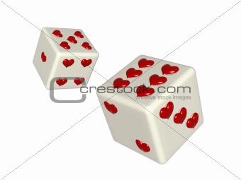 dice with hearts